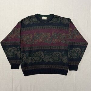 Vintage London Fog Knit Sweater All Over Print